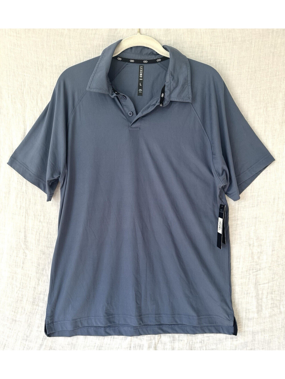 Legend Inspire L Mens Polo Shirt Vintage Blue Polyester/Spandex Blend, NWT.
